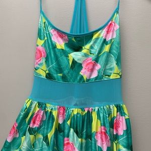 Kuccia Tropical Floral sheer midi dress